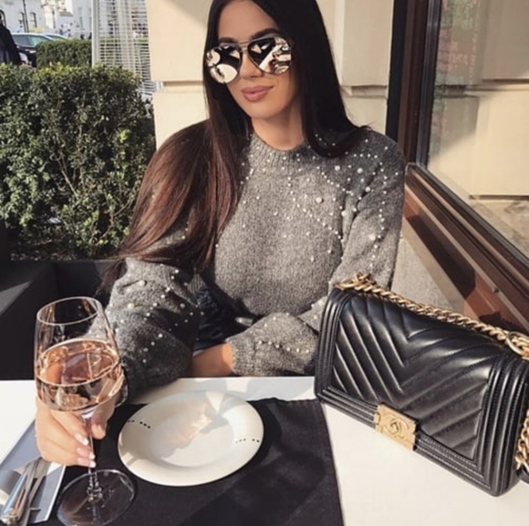 🍬HP🍬Zara cropped pearl sweater - Picture 5 of 13